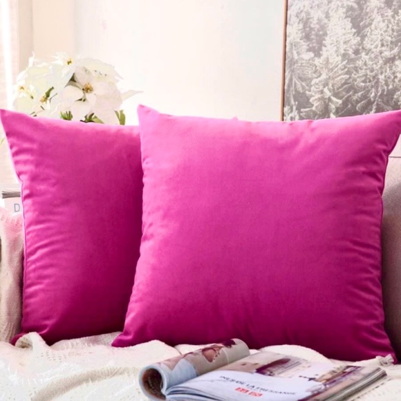 Luxury HomeChic Fuschia Pink Soft Luxe Velvet Throw Pillow Covers